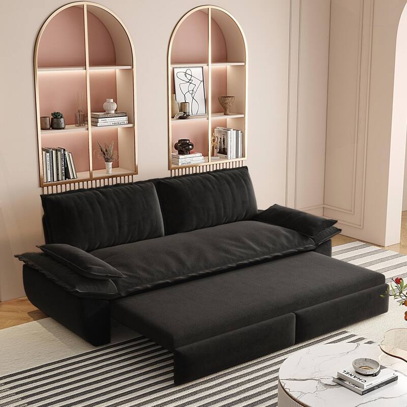 Convertible Sleeper Sofa Multi-Functional Velvet Loveseat Bed