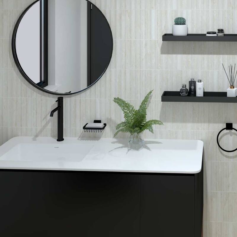Lyrical 4.5x9 Matte Marble Look Porcelain Fluted Ribbed Tile - Wall, Backplash