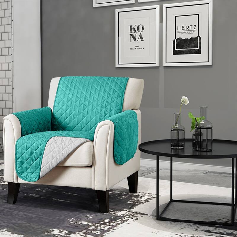 Quilted Microfiber Sofa Slipcover Furniture Protector Mat with Straps
