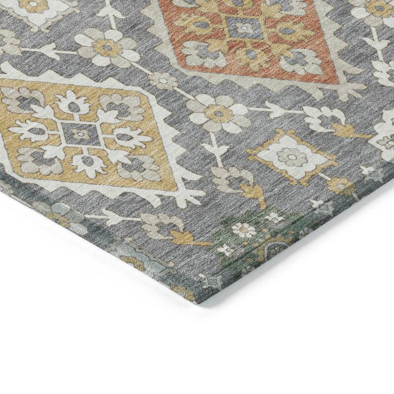 Machine Washable Indoor/Outdoor Boho Global Chantille Rug