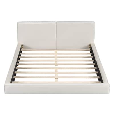 Velvet Upholstered Queen Platform Bed Frame, Grounded Bed Frame