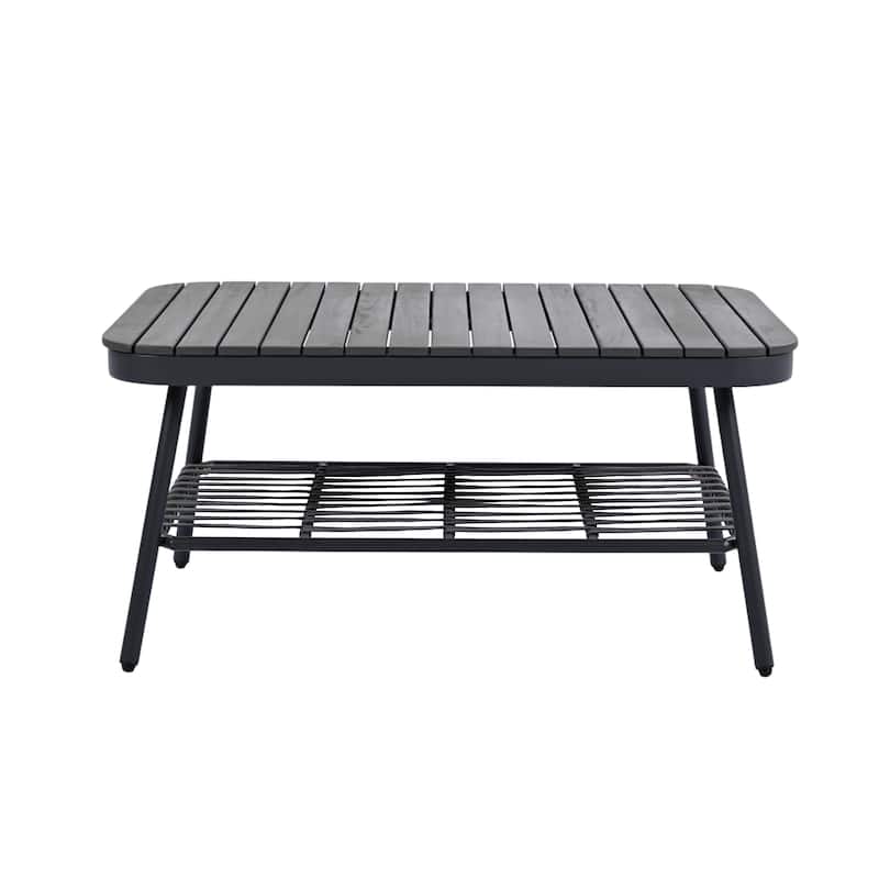 4-Piece Outdoor Patio Furniture Set, All Weather Sectional Furniture Set with Woven Rope Chairs and Coffee Table