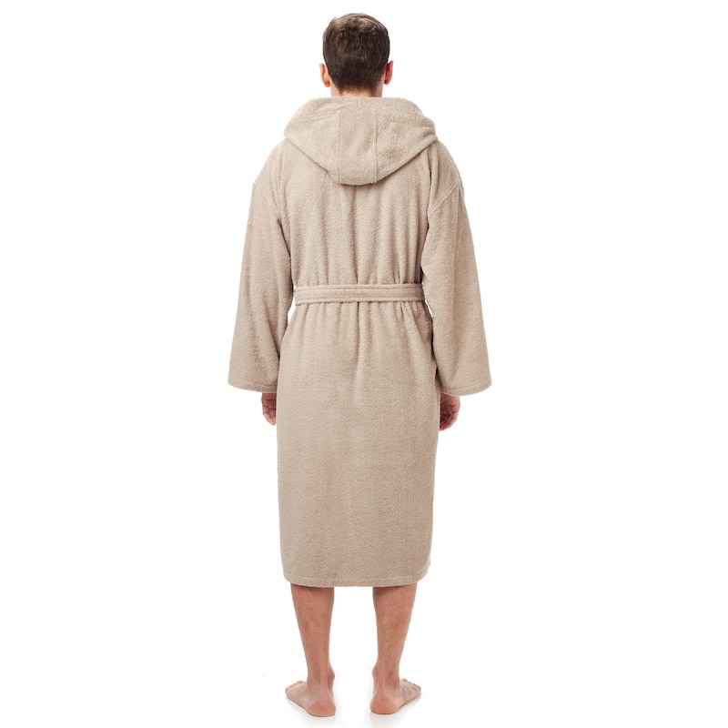 Men's Turkish Cotton Hooded Bathrobe