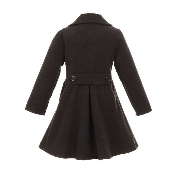 Shop Crayon Kids Girls Charcoal Long Sleeve Button Up Winter Dress Coat Free Shipping On Orders Over 45