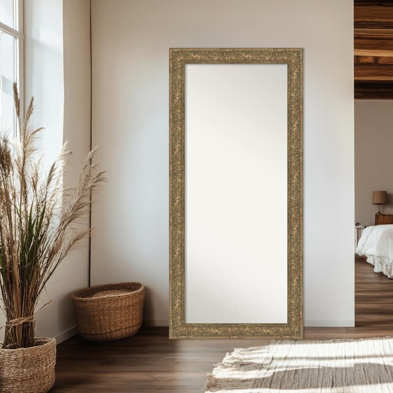 Luxe Non-Beveled Framed Full-Length Floor Leaner Mirror