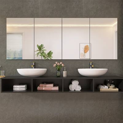 80" x 30" Medicine Cabinets with Mirror,Aluminum Alloy Vanity Mirror