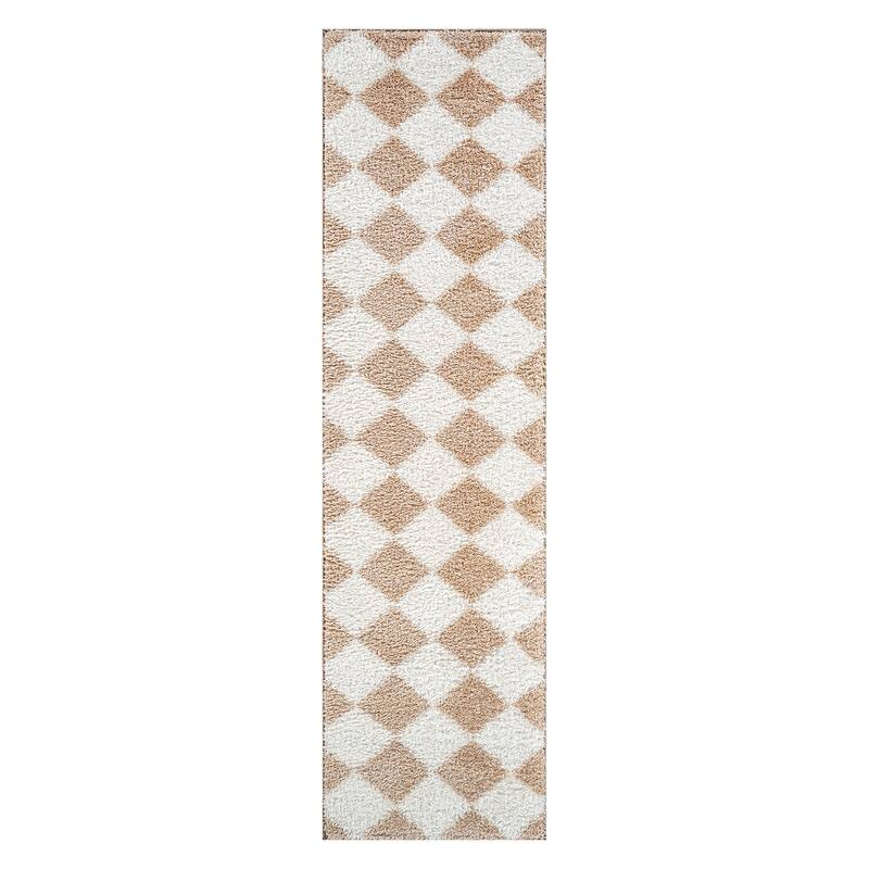 Diamond Wave Shag Rug - Cozy Feel for Living Room, Bedroom, or Entryway - Anthracite Dark Gray - Medium Pile
