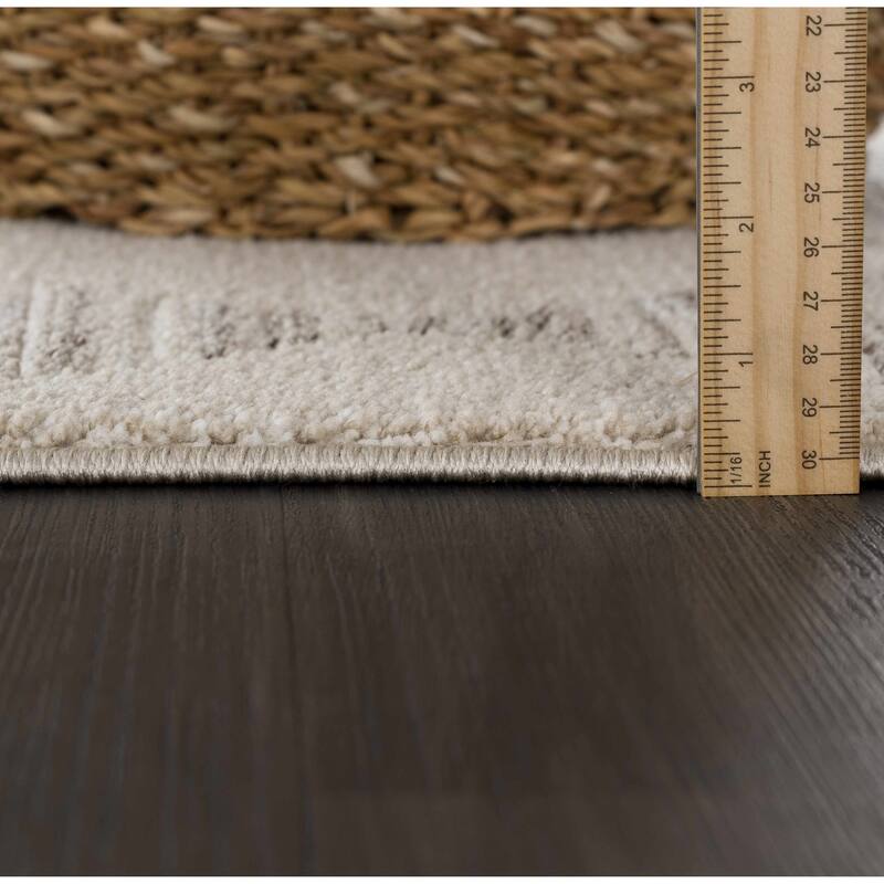 Hauteloom Casablanca Collection Bohemian Farmhouse High Pile Area Rug