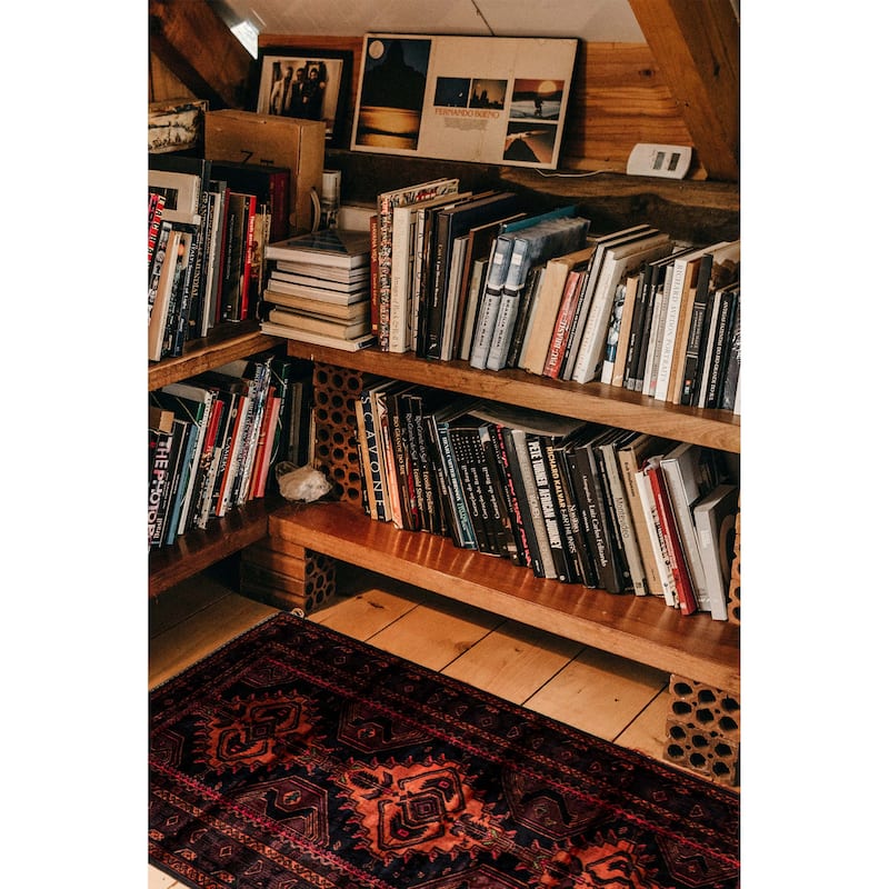 Teimani Black, Orange Rug 3'7" x 6'4" - 3'7 x 6'4