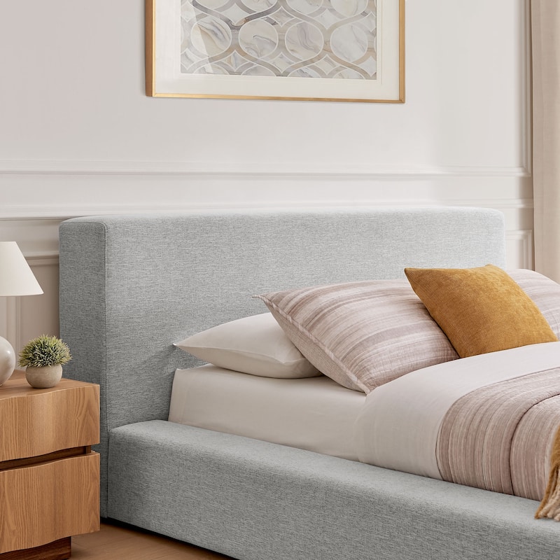 Luma Chenille Upholstered Platform Bed Frame