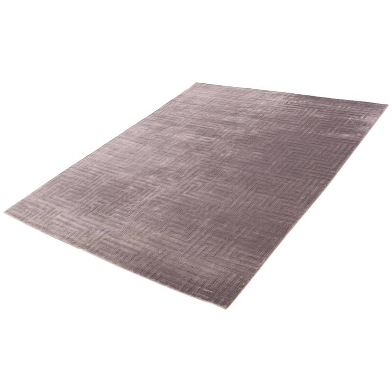 ECARPETGALLERY Hand Loomed Shimmer Grey Viscose Rug - 7'8 x 9'7