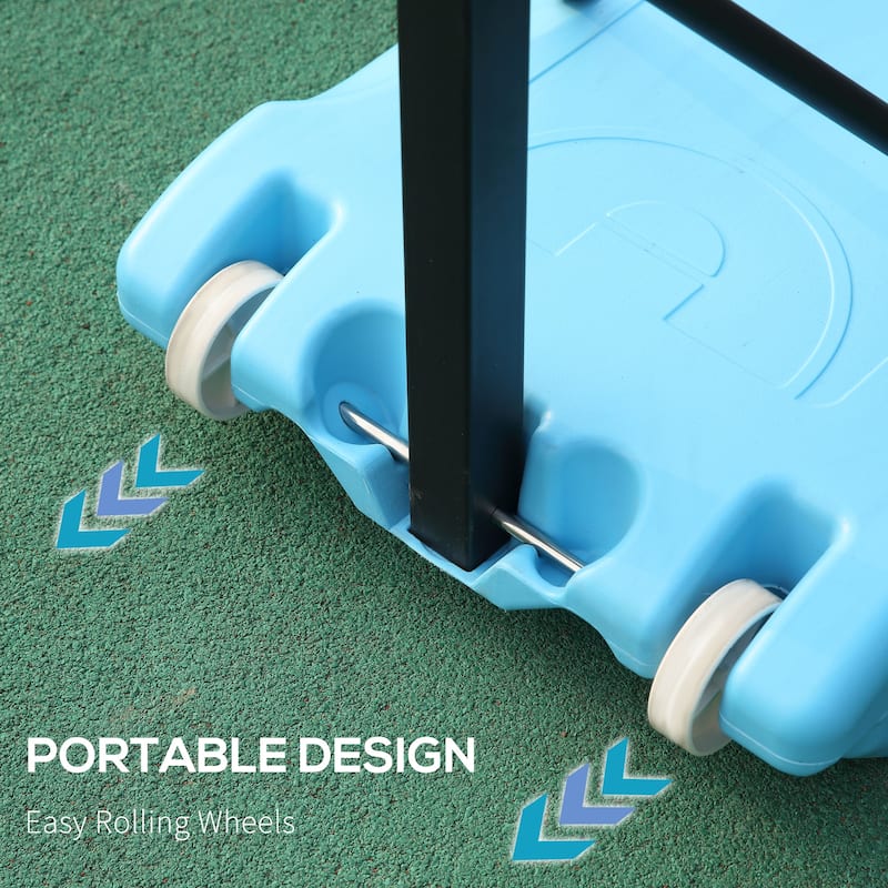 Poolside Basketball Hoop 36.5-48.5" Adjustable Portable Clear Backboard Fillable Base Family Blue Black Red