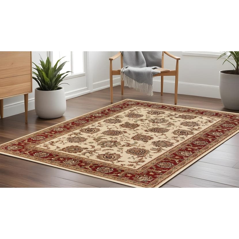 HomeRoots Oriental Traditional Rectangle Area Rug