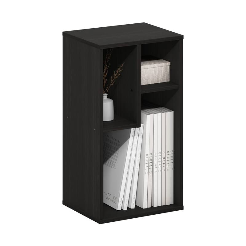 21.26 in. Tall Espresso Wood 3-Shelf Bookcase