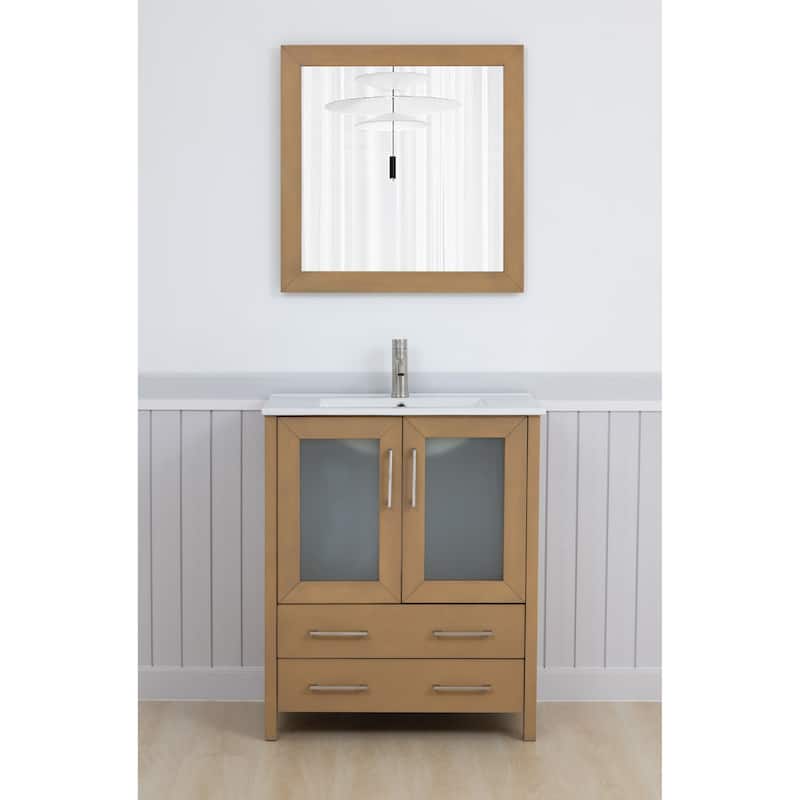 Vanity Art 30-in. Single-sink Bathroom Vanity w/ Wall Mirror - 29.1 W x 18.1 D x 35.8 H