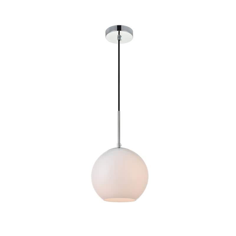 1-light Modern Frosted White Glass Orb Pendant