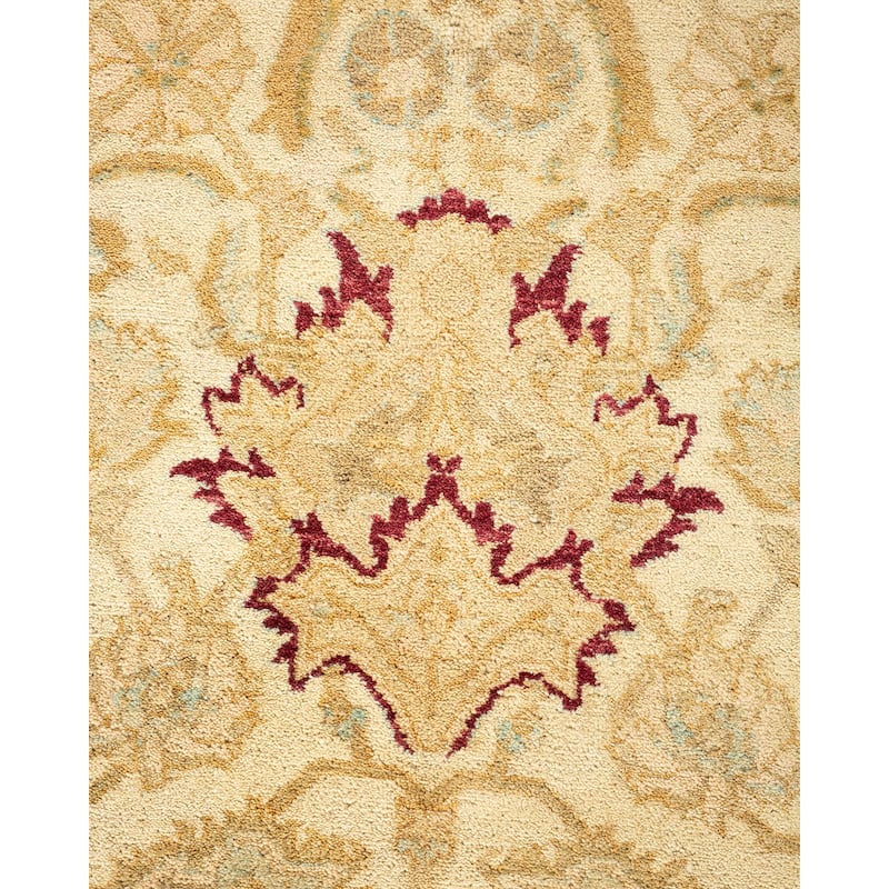 Overton Handknotted Wool Traditional Oriental Ivory Area Rug - 6' x 9'