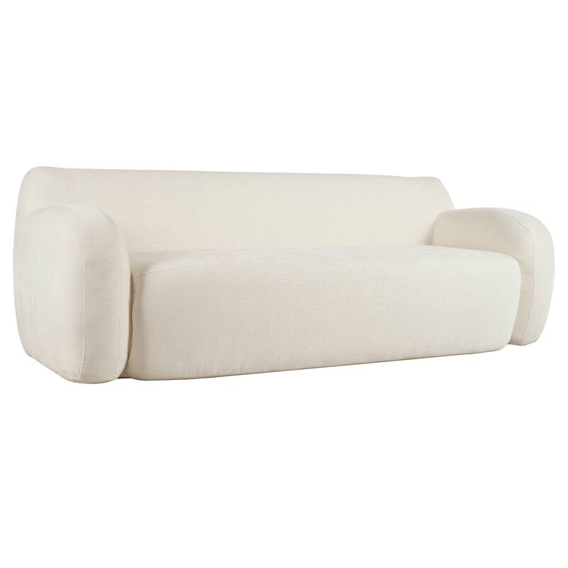 Beige Minimalist 3-seater Sofa with High-Density Foam Padding