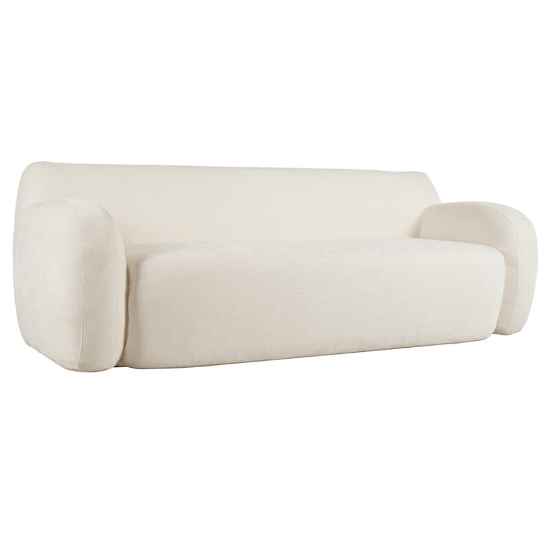 Streamlined Sofa with Curved Design and Extra-Large Seat Depth for Living Room or Guest Room