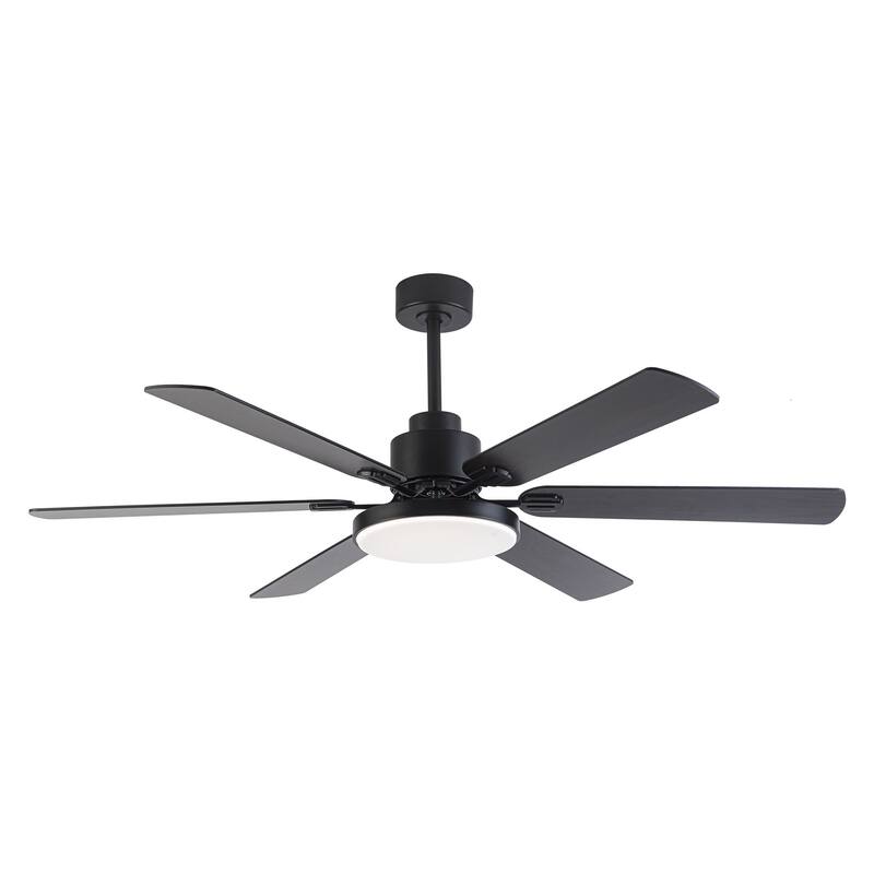 60-in Modern 6-Blade Dimmable LED Ceiling Fan with Light and Remote