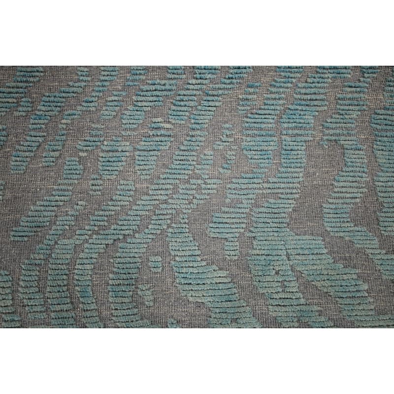All-Over Abstract Moroccan Area Rug Hand-Knotted Wool Carpet - 9'9"x 12'4"