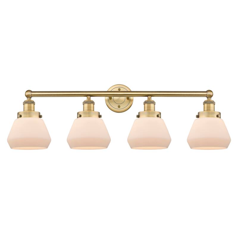 Innovations Lighting Fulton - 4 Light 34" Bath Vanity Light - Brushed Brass/Matte White