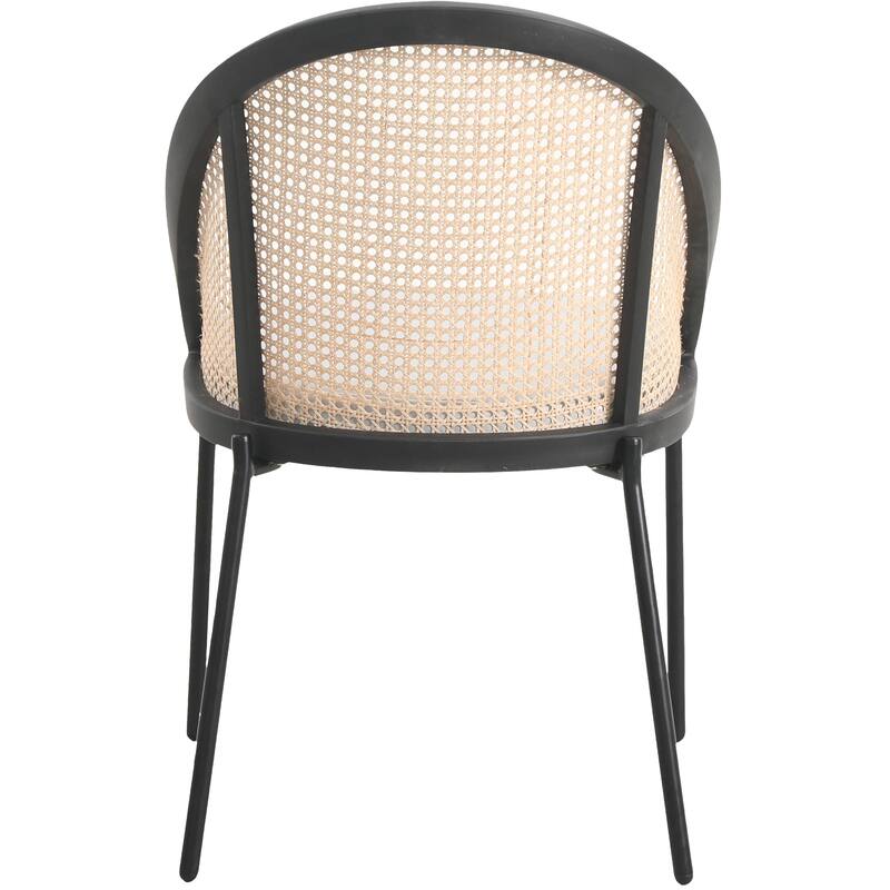 Urbane Modern Stylish Dining Chair with Vinyl Fabric Seat and Wicker Back for Dining Room & Kitchen, Set of 4