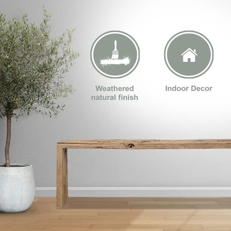 Approx. 8-9Ft Long Vintage Waterfall Console Table Weathered Natural Wood (Size And Finish Vary)