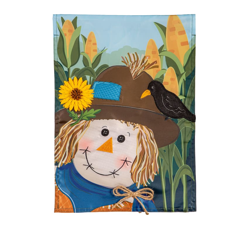 Scarecrow and Friend Applique Garden Flags