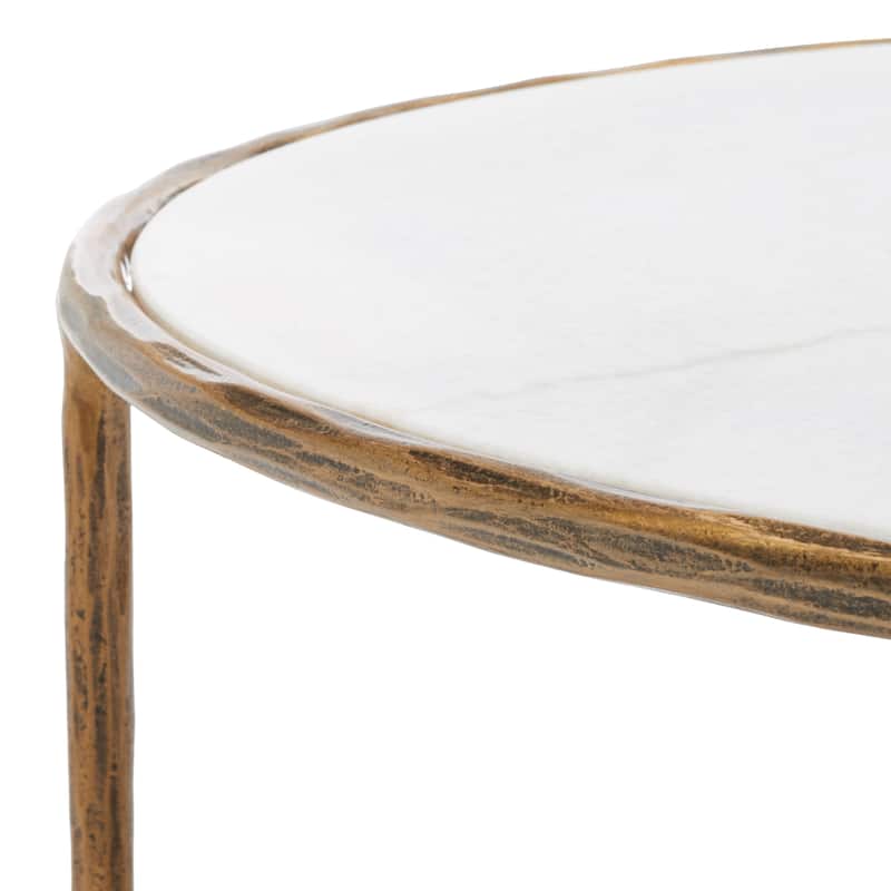 SAFAVIEH Couture Kathleen Oval Metal Coffee Table - 40 In W x 30 In D x 15 In H - 40"W x 30"D x 15"H