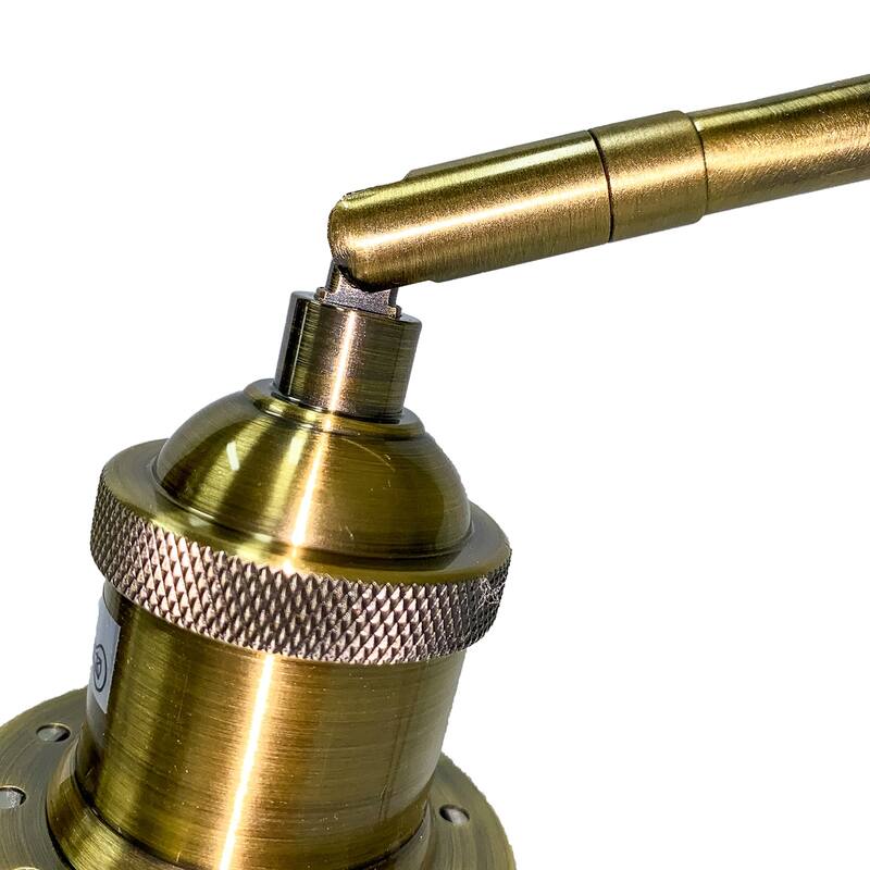 Bronze Metal Industrial Table Lamp with Clear Glass