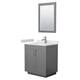 Option Dark Gray, Nickel Trim, White Cultured Marble Top