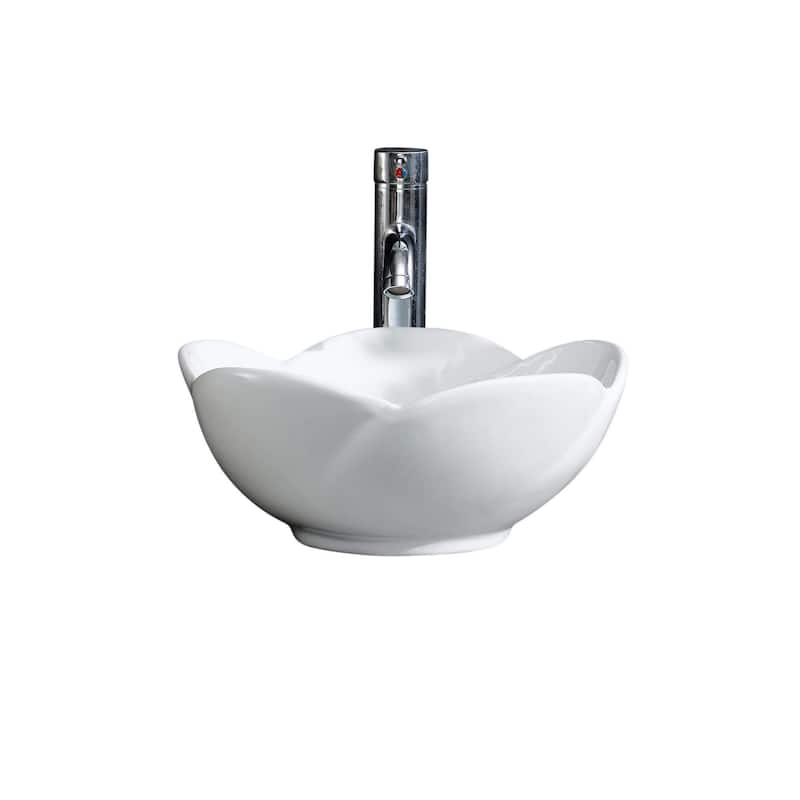 Fine Fixtures White Ceramic Chinaware 15.5-inch Vessel Sink