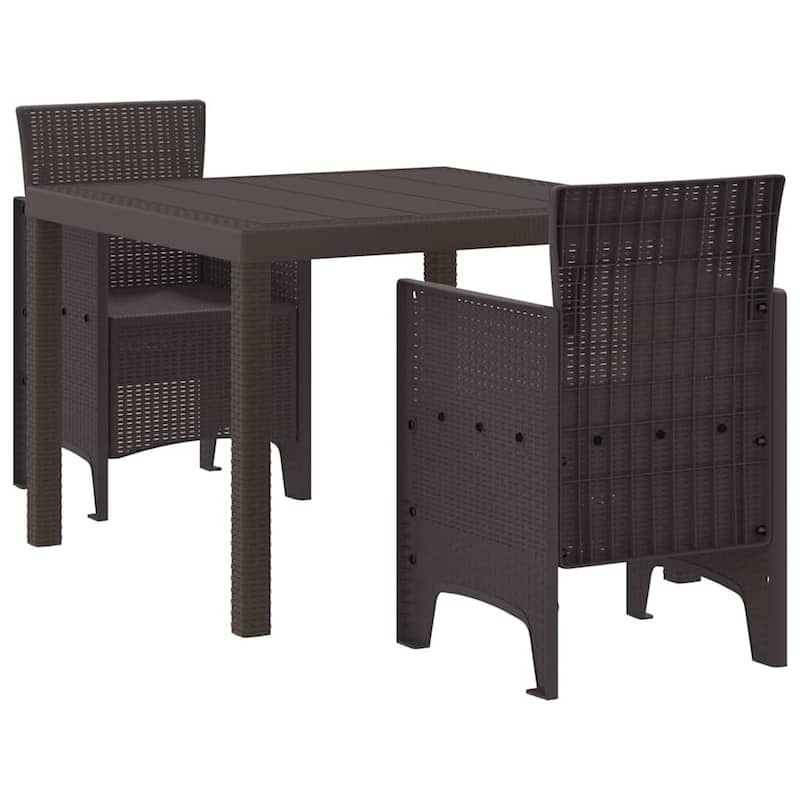 vidaXL Garden Dining Set 3/5 pcs Anthracite/Brown Polt rattan - 100 x 100 x 73 cm