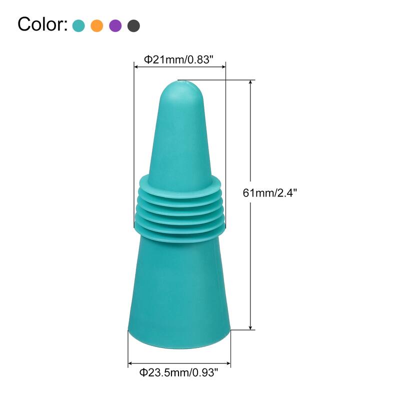 8Pcs Wine Stoppers, Silicone Beverage Bottle Sealer Caps Reusable Cover 4 Colors - Orange, Purple, Blue, Black - Orange, Purple, Blue, Black