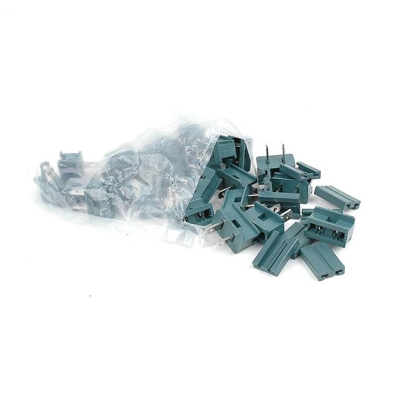 SPT-1 Male Plug, Snap On Vampire Plugs, Green, Polarized, 8 AMP, 25 Pack - Medium