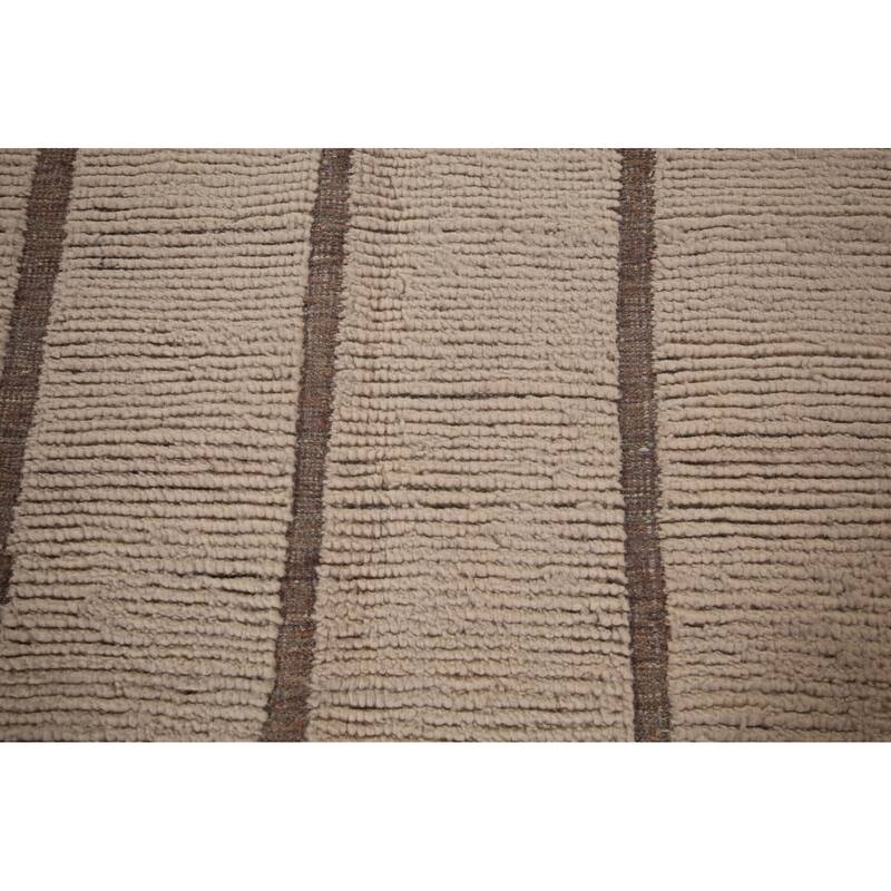 Ivory Moroccan Oriental Large Area Rug Handmade Bedroom Wool Carpet - 12'1"x 15'5"