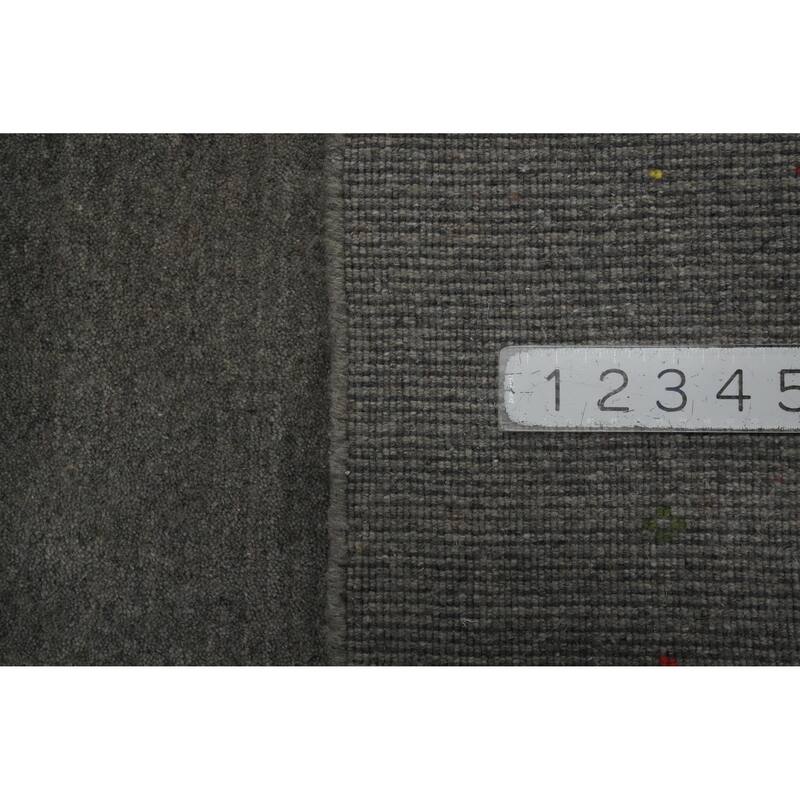 Hand Knotted Oriental 100% Wool Carpet Tribal Animal Pictorial Greys & Charcoal Gabbeh Area Rug - 12' 6'' X 9' 3''