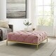 preview thumbnail 4 of 14, Corvus Kamdon Tufted Velvet Chesterfield Square Ottoman with Gold leg