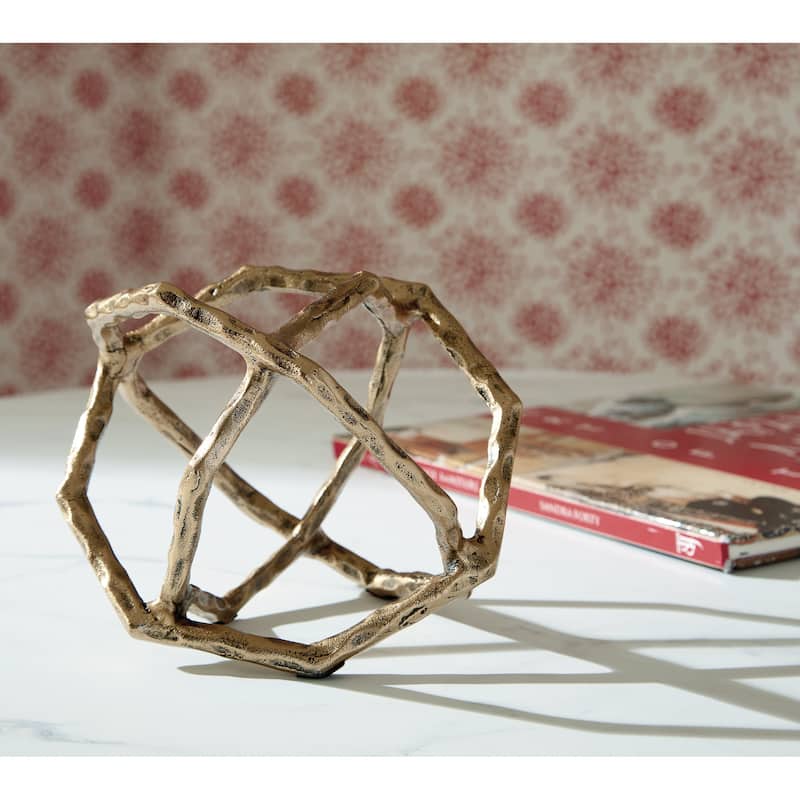 Signature Design by Ashley Laddington Gold Sculpture (Set of 2) - 8.63" W x 8.38" D x 6.38" H