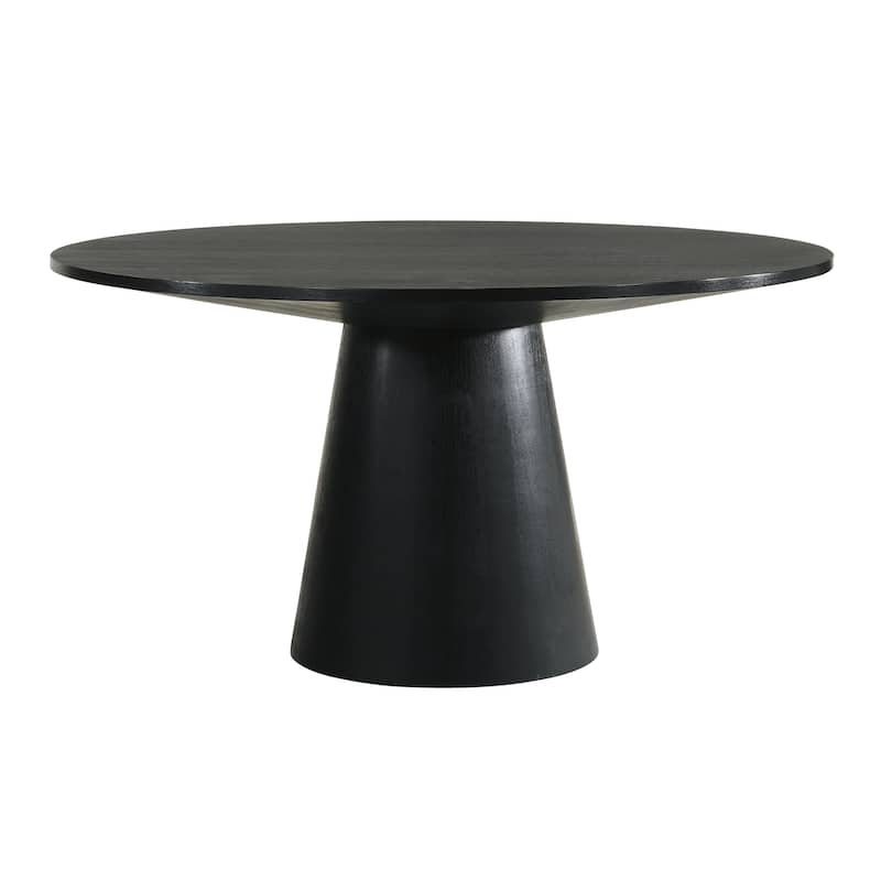 Piastro Black Dining Table with Pedestal Base