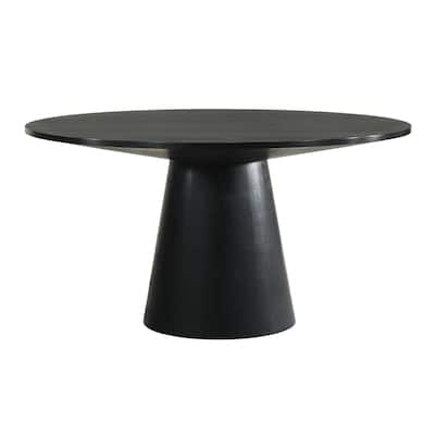 Piastro Black Dining Table with Pedestal Base
