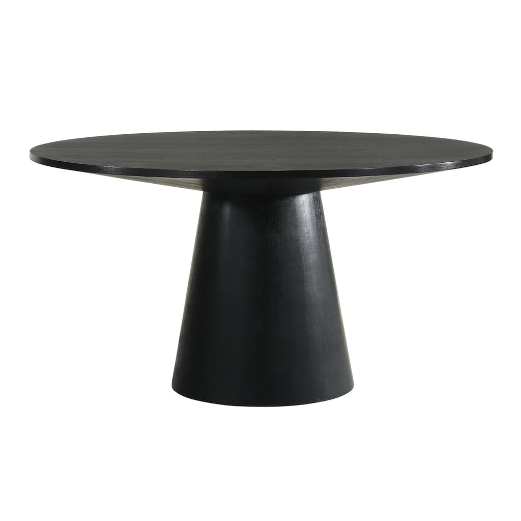 Piastro Black Dining Table with Pedestal Base