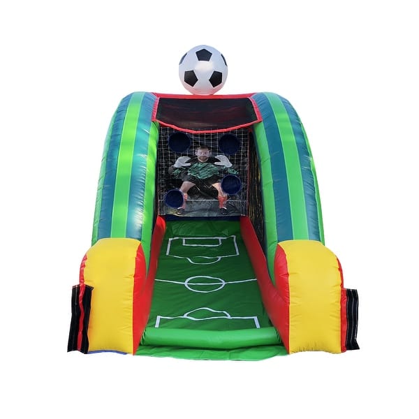 slide 2 of 7, JumpOrange Soccer Target Game Inflatable for Kids and Adults (with Blower and Foam Ball) - 14'L x 9'W x 12'H