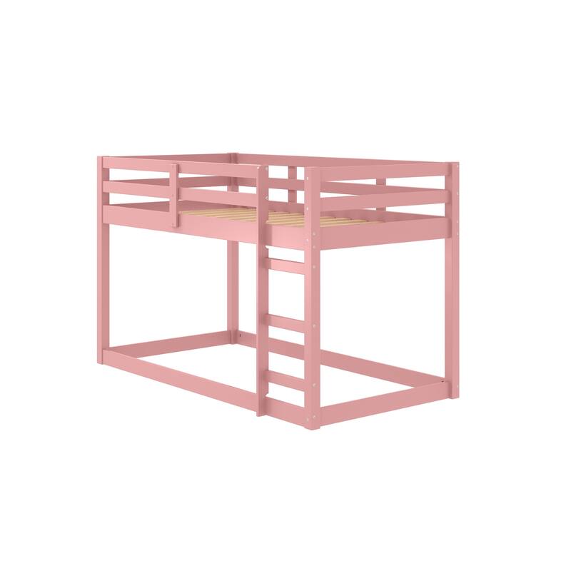 Versatile Twin Loft Bed with Integrated Slat System for Enhanced Comfort - Pink