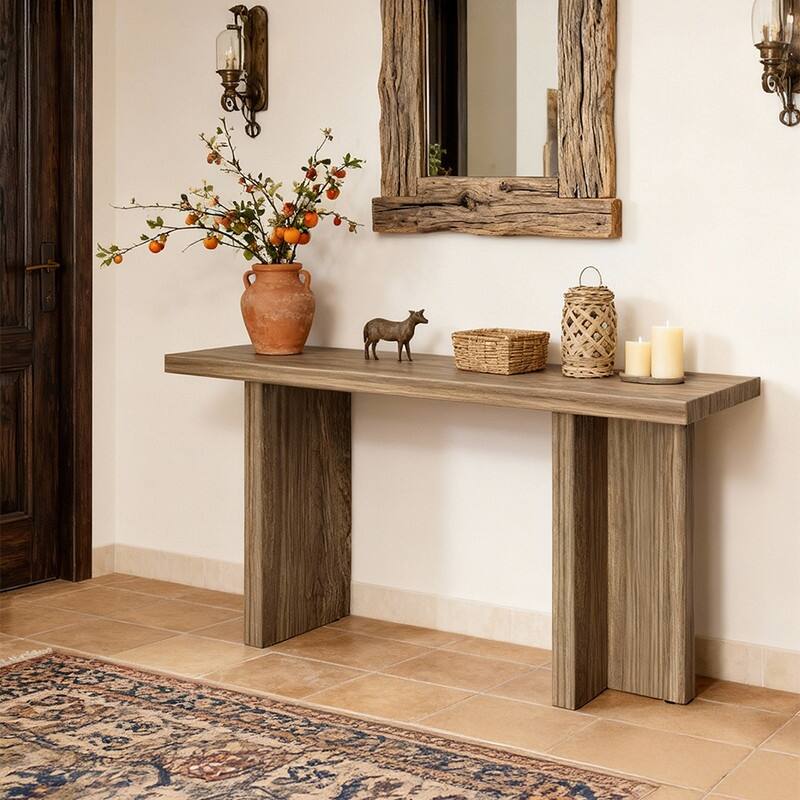 42''Modern Wooden Narrow Console Table for Entryway and Living Room