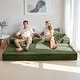 preview thumbnail 57 of 86, Corduroy Loveseat Sofa Bed 4 in 1 Foldable Floor Sofa Couch Convertible Boneless Couch