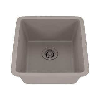16 Inch Lexicon Platinum Quartz Composite Drop-in Undermount Single Bowl Galaxy Concrete Kitchen Sink LP-1618-C-SO