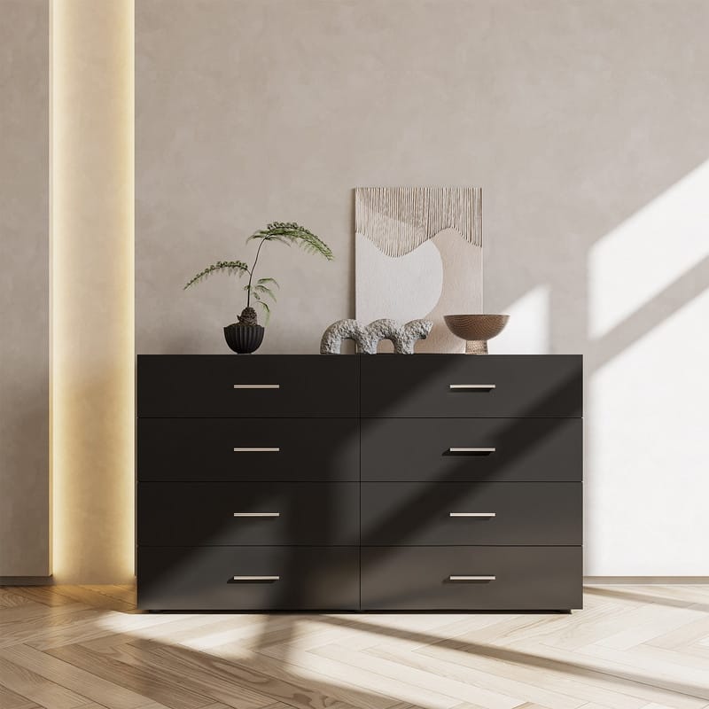Space-saving 8-Drawer Double Dresser