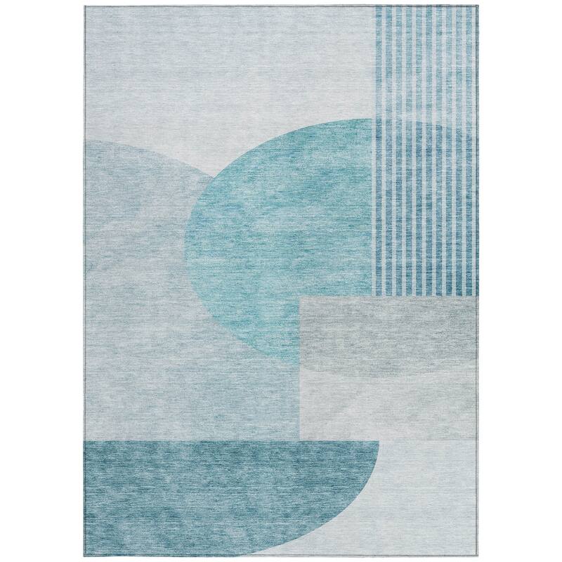 HomeRoots Geometric Transitional Rectangle Outdoor Rug